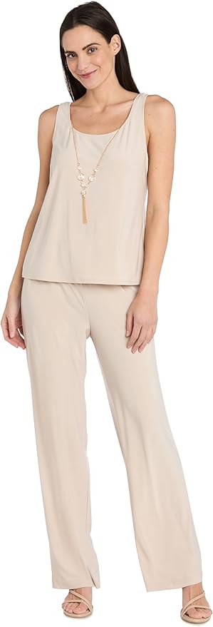 R&M Richards Elegant 3PC Pantsuit W/Sequin Lace Sheer Jacket & Tank - Image 2