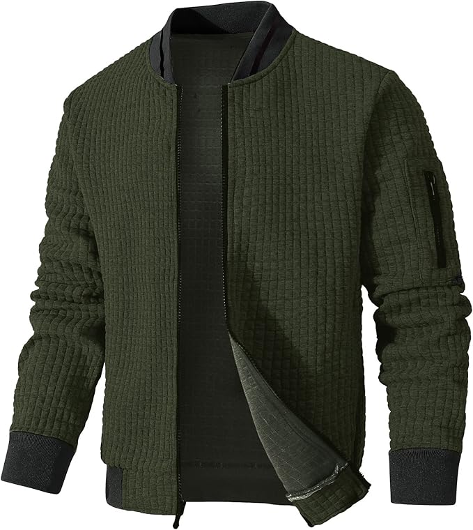 Mens Lightweight Jacket Casual Bomber Jacket Varsity Coat - Image 4