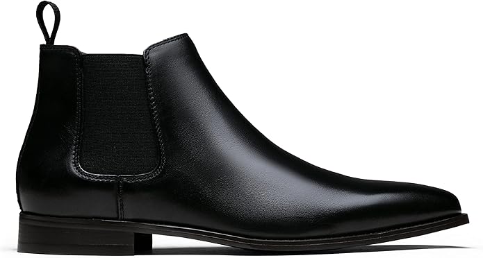 Jousen Chelsea Boots Men Polished Leather Dress Boots Stylish Classic Retro Slip On Boots for Men - Image 2