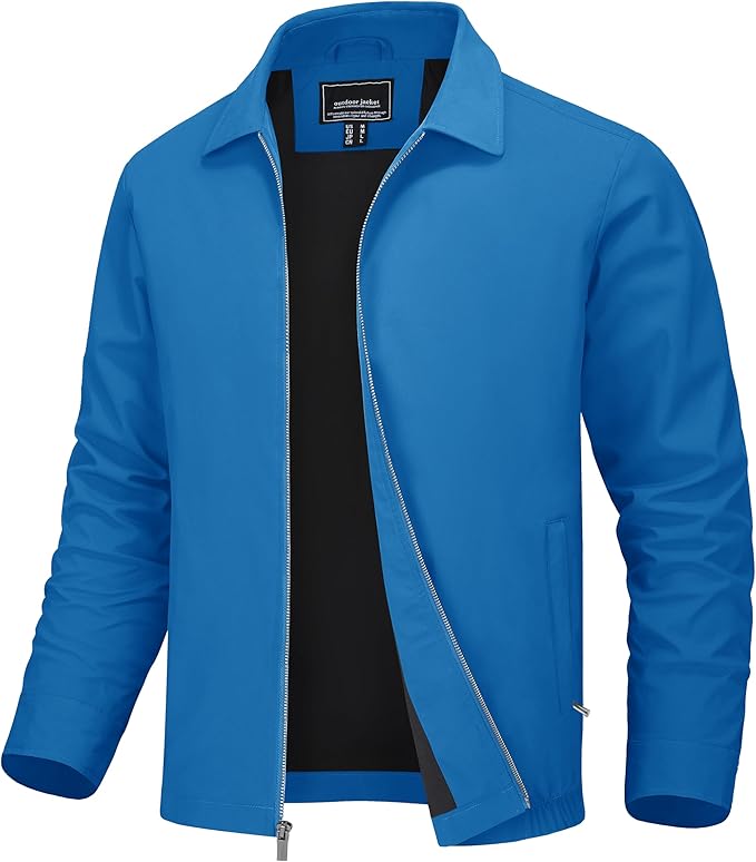 MAGNIVIT Men's Lightweight Jackets Light Windbreaker Full Zip Up Stylish Golf Coat Business Work Casual Dress - Image 2