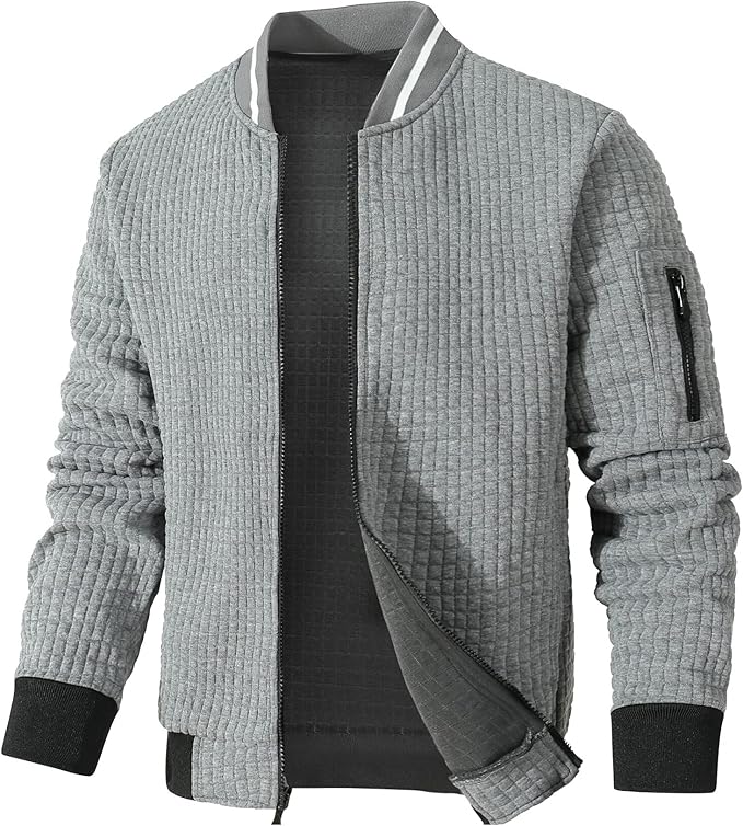 Mens Lightweight Jacket Casual Bomber Jacket Varsity Coat - Image 3