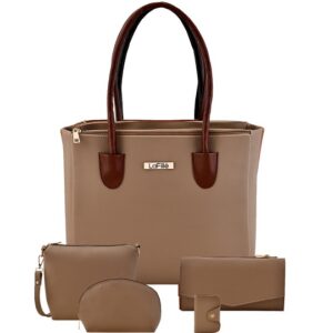 Set Of 5 Textured Structured Handbags