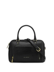 Women Textured Bowling Leather Handheld Bag