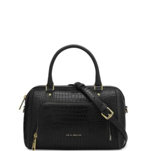 Women Textured Bowling Leather Handheld Bag