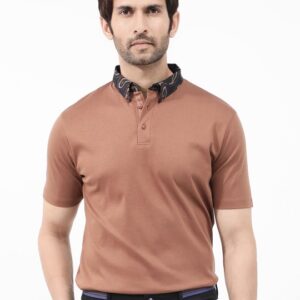 Men Rings Polo Collar Short Sleeves Regular T-Shirt